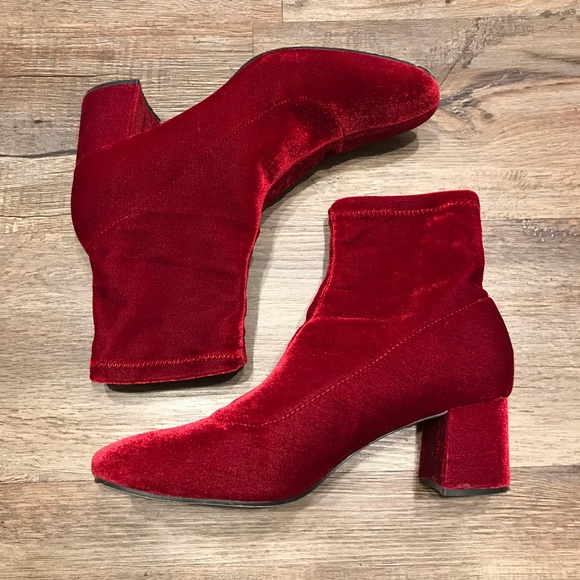 mid heel sock ankle boots